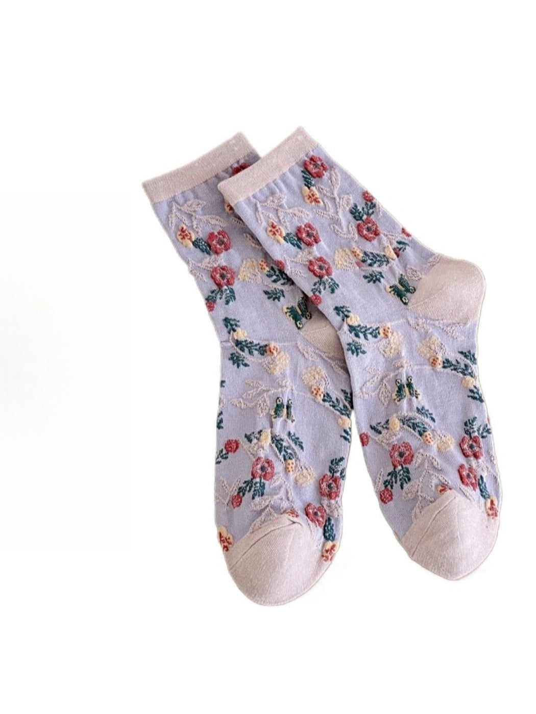 Rufia - Simple Flower Mid-Calf Socks - Chic & Sweet