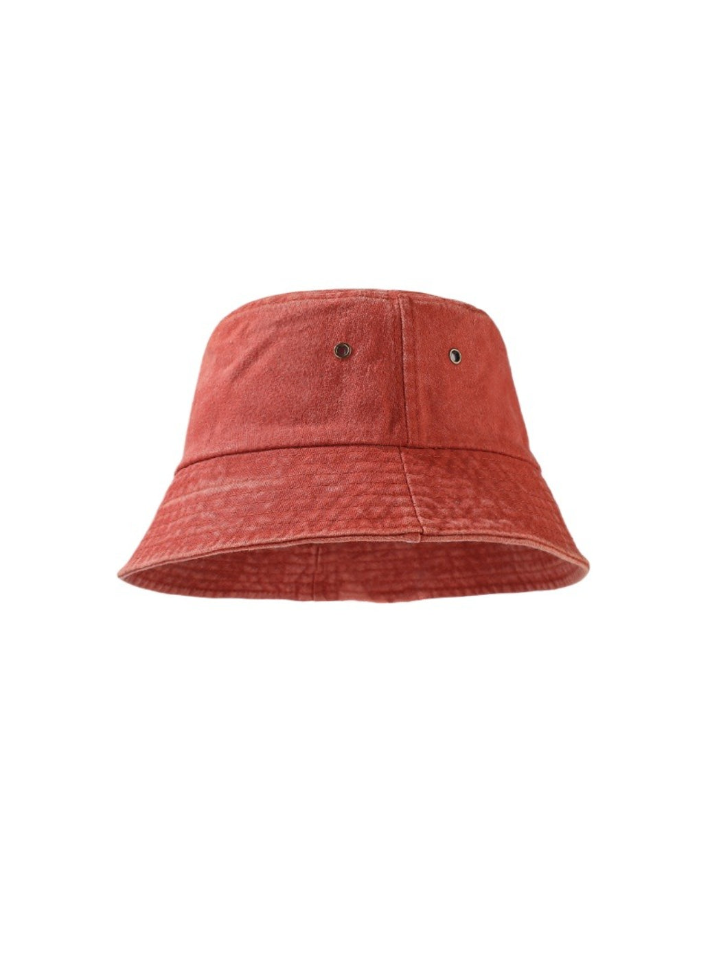 Top view of Haila bucket hat highlighting round crown shape