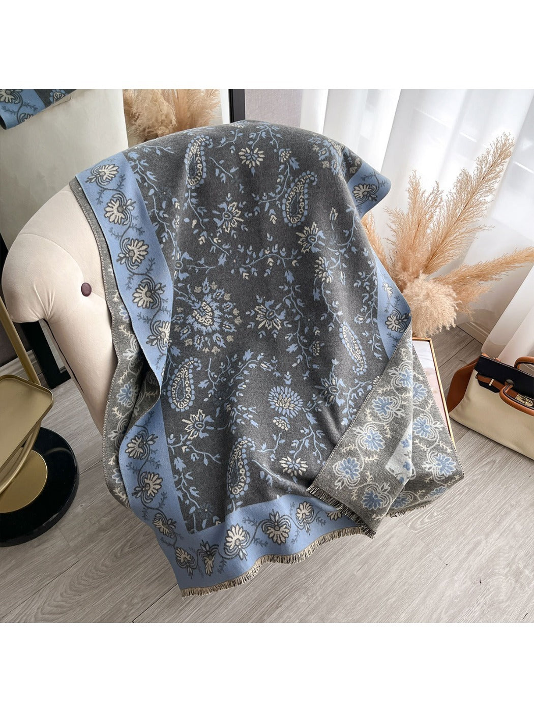 Scarvii – Reversible Paisley Fringe Scarf & Wrap