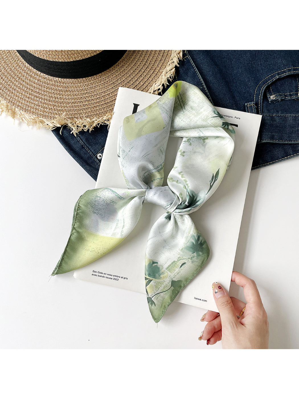 Scarvii - Floral Print Square Scarf