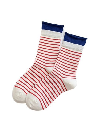 Rufia - Bold Stripe Color-Block Crew Socks
