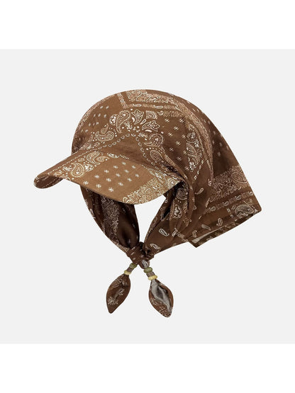 Haila - Paisley Print Curved Brim Headscarf Cap