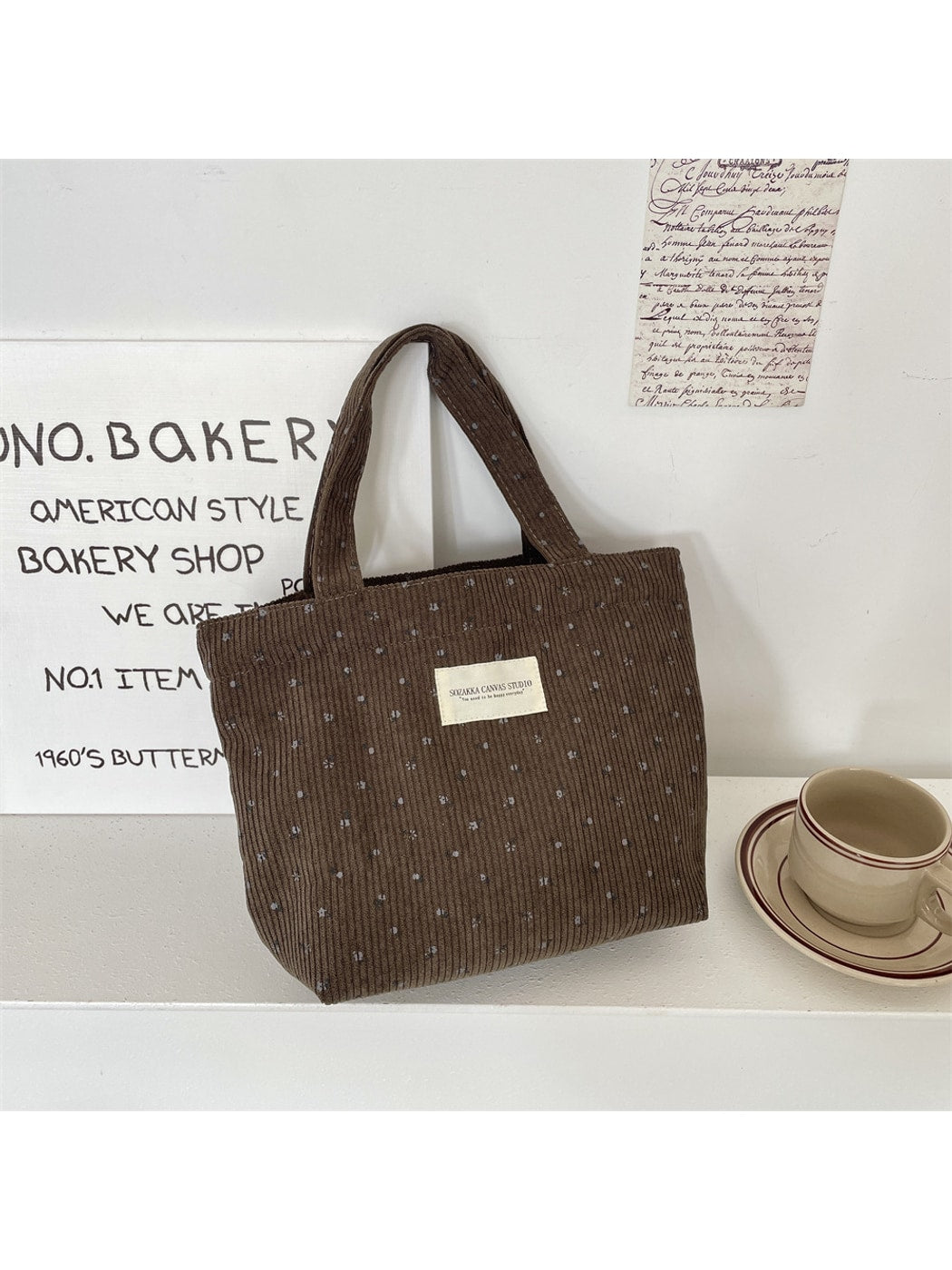 Cosbai - Floral Print Hand Tote Bag