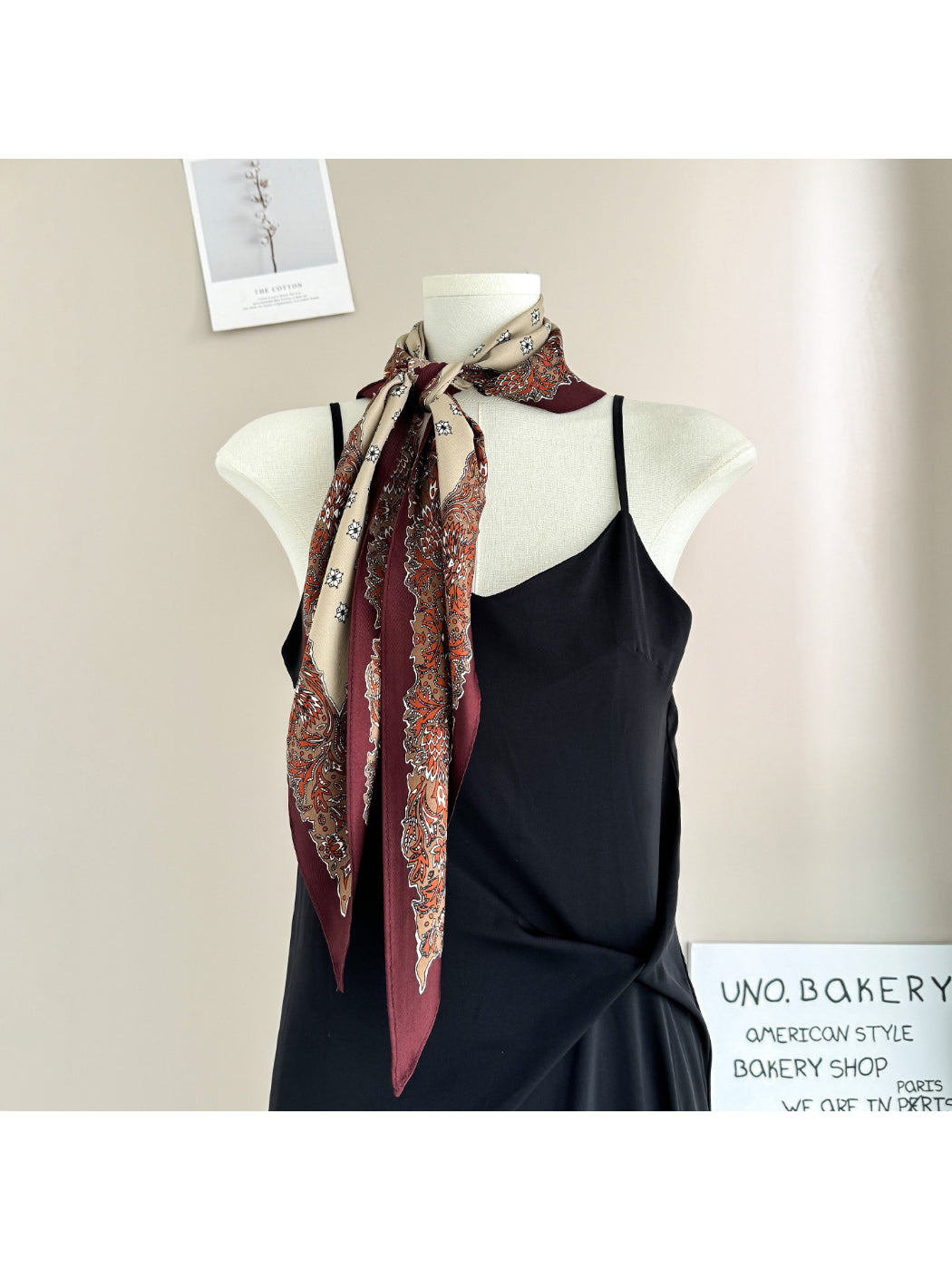 Scarvii - Vintage Floral Border Triangle Scarf
