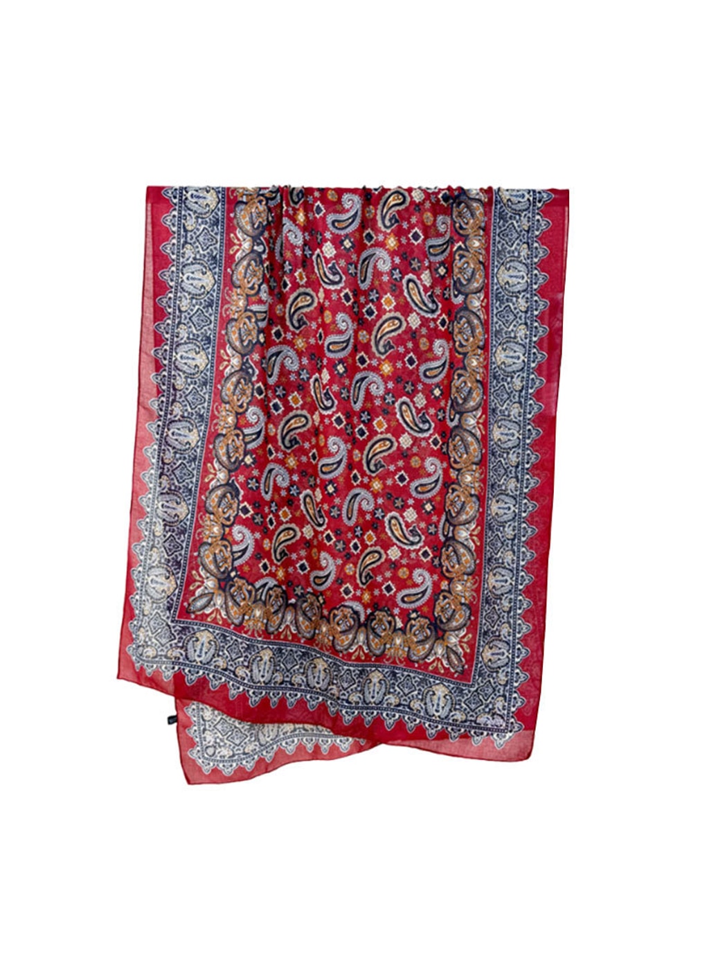 Scarvii - Lightweight Paisley Border Shawl
