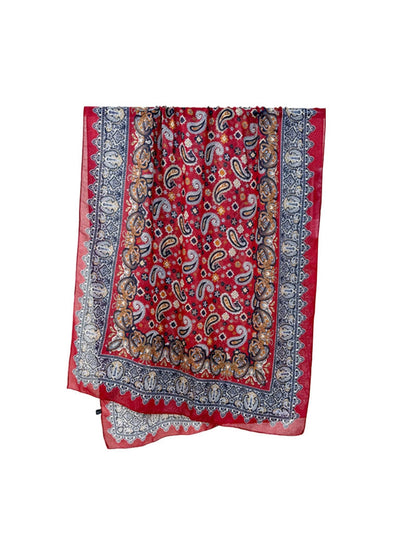 Scarvii - Lightweight Paisley Border Shawl