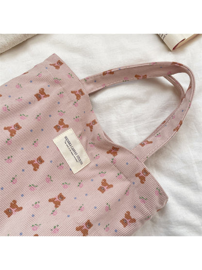 Cosbai - Floral Print Hand Tote Bag