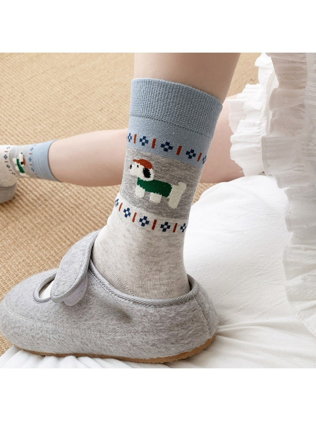 Rufia - Cartoon Animal Pattern Women's Crew Socks