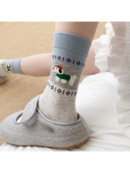 Rufia - Cartoon Animal Pattern Women's Crew Socks