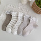 Rufia - Lace Trim Floral Mid Calf Socks