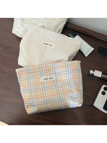 Cosbai - Printed Soft Rectangular Zip Pouch Bag