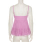 Vesty - Pink Lace Tie-Front Cami Small - Sexy & Slimming