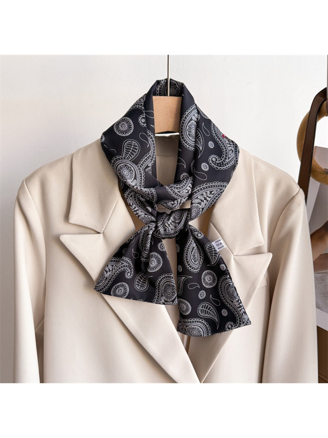 Scarvii - Paisley Border Skinny Scarf