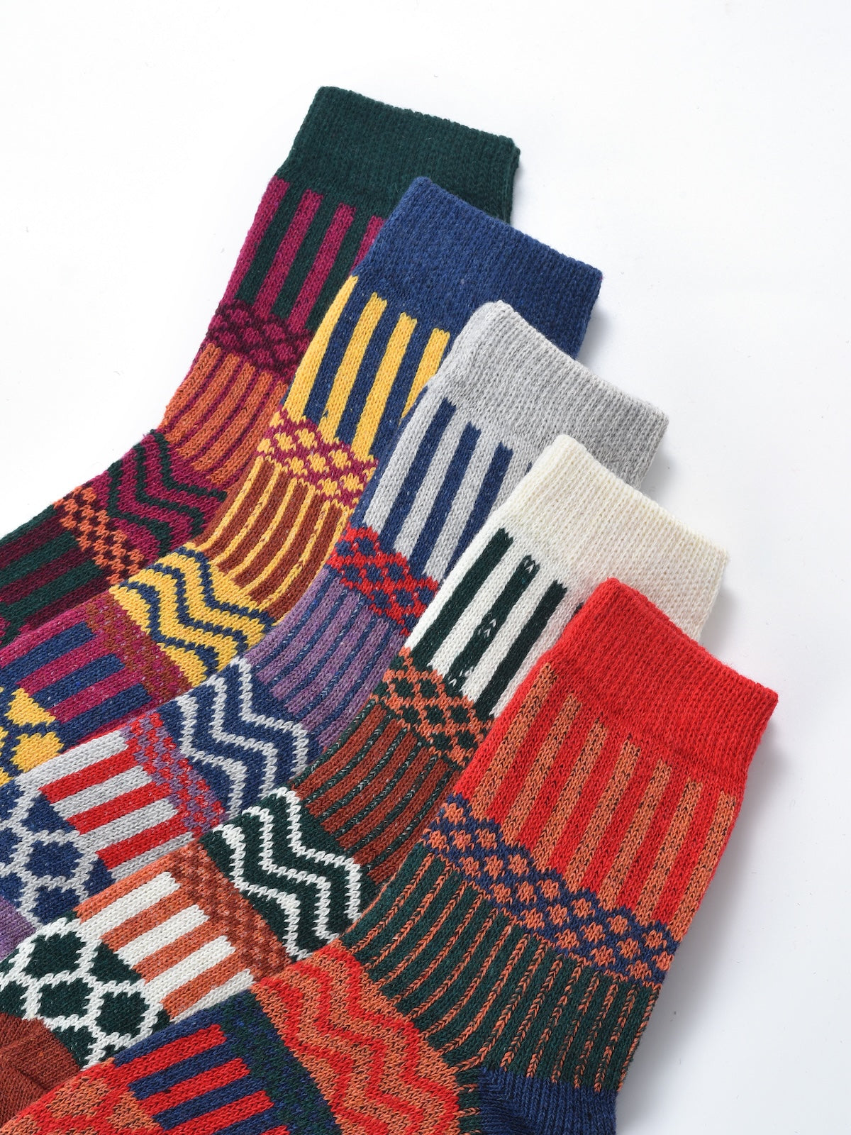 Rufia - 5 Pairs Bohemian Wool-Blend Socks Set