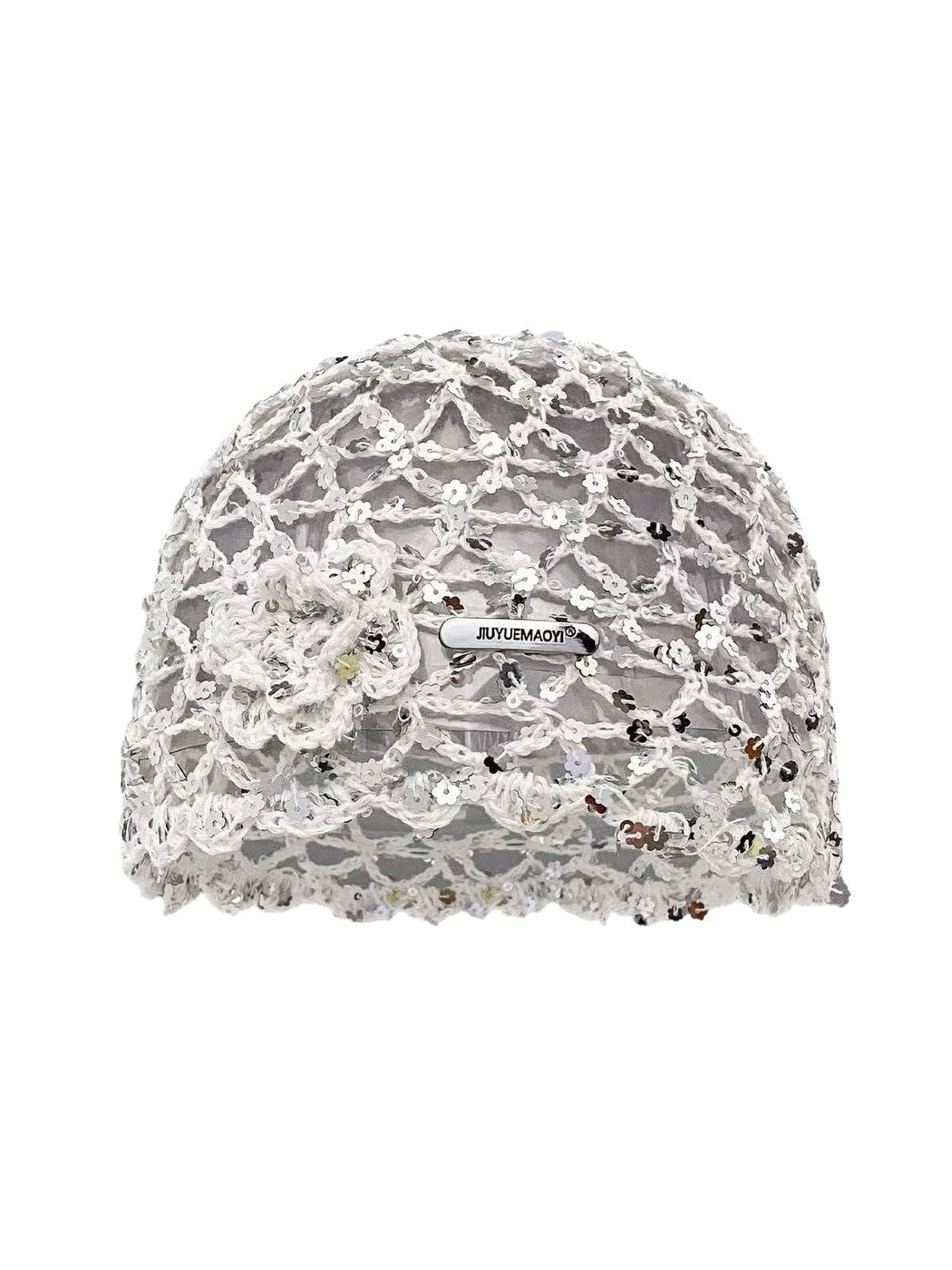 Haila - Foldable Openwork Floral Brimless Hat