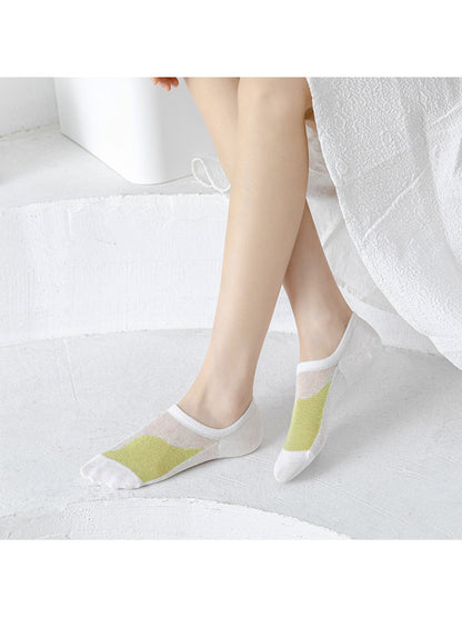 Rufia - Green Tone Pattern Low Ankle Socks