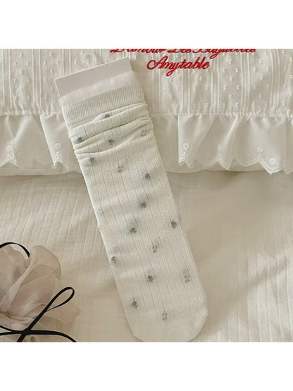 Rufia - Tiny Dot Rib Knit Crew Socks product image 3