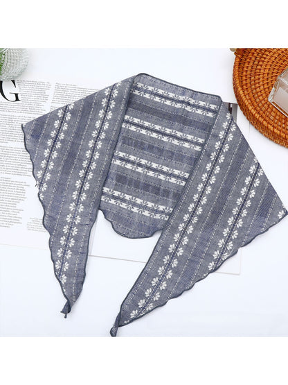 Scarvii - Floral Print Retro Style Triangle Bandana