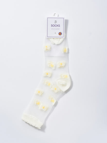 Rufia - Garden Bloom Sheer Crew Socks