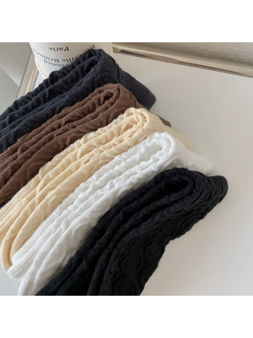 Rufia - Women's Solid Winter Socks with Embossed Smile