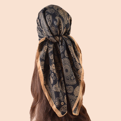 Scarvii - Classic Vintage Paisley Square Scarf - 35inch