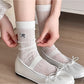 Rufia - Soft Rib Knit Crew Socks with Mini Bow