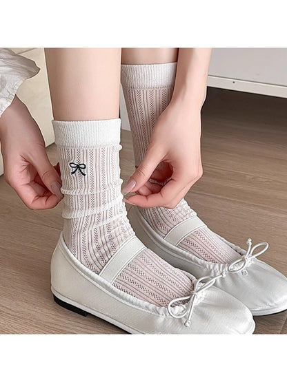 Rufia - Mini Bow Rib Knit Crew Socks product image 1