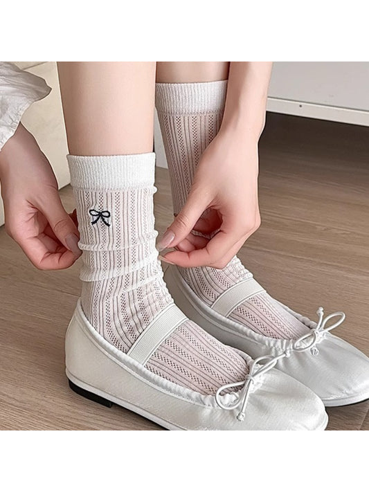 Rufia - Mini Bow Rib Knit Crew Socks product image 1