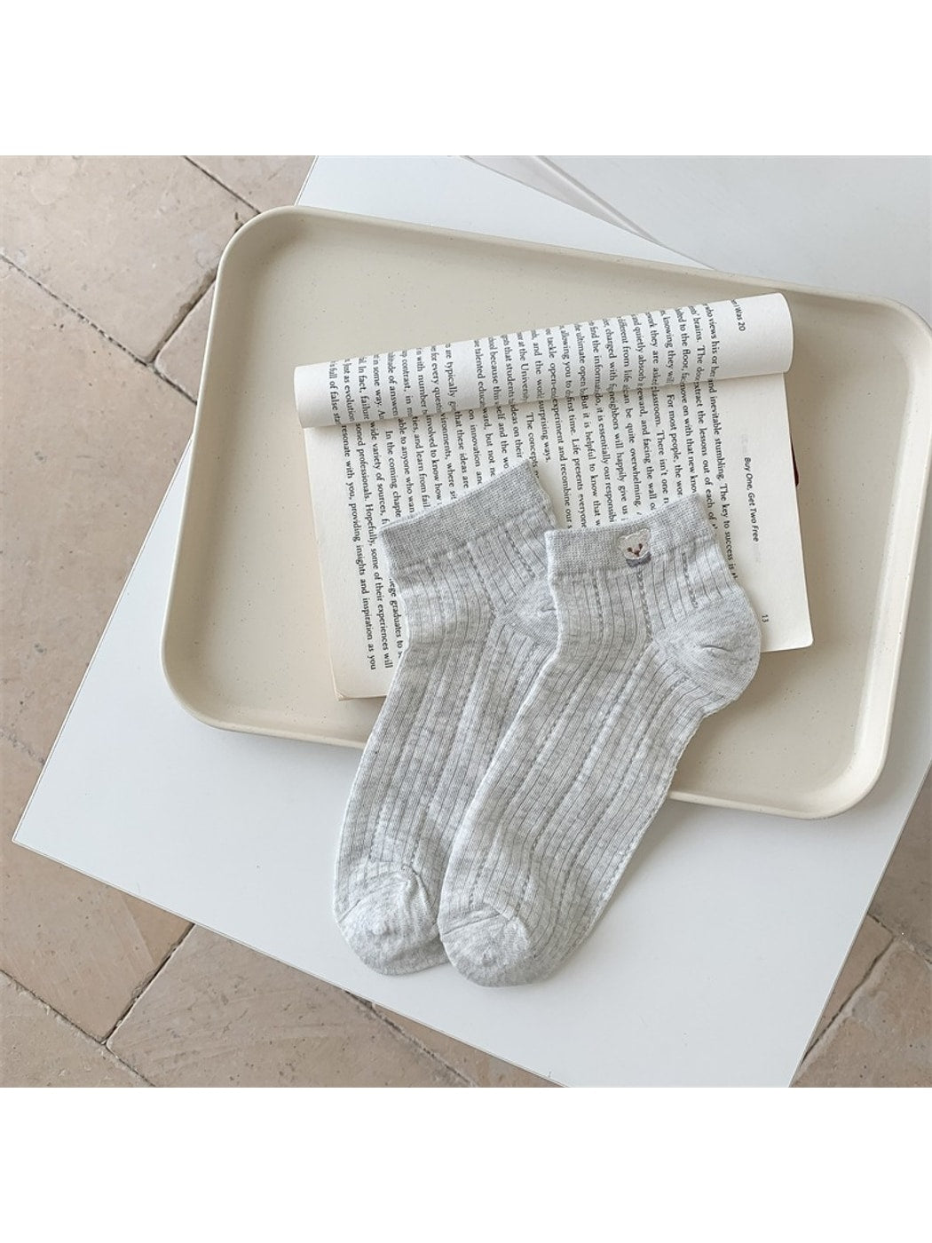 Rufia - Cute Bear Pattern Women's Ankle Socks
