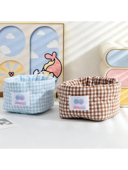 Cosbai - Modern Gingham Miscellaneous Storage Basket