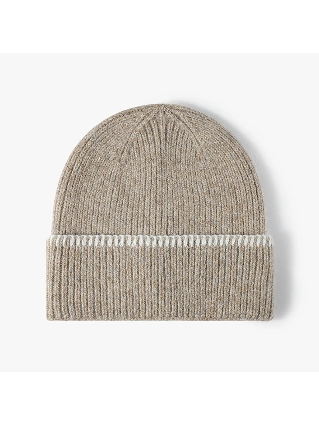 Haila - Contrast-Stitch Cuffed Knit Beanie