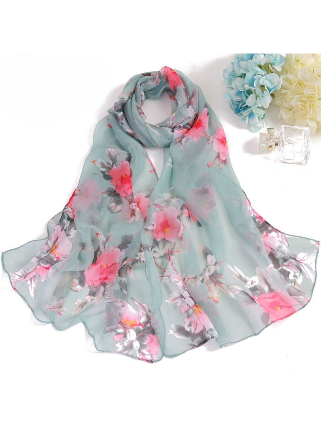 Scarvii - Soft Garden Floral Print Scarf