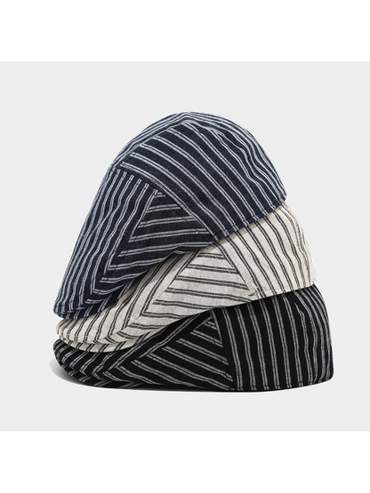 Haila - Stripe Patchwork Newsboy Cap