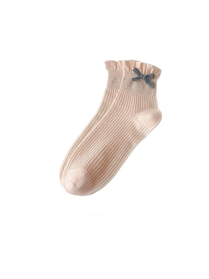 Rufia - Bow Trim Ribbed Ankle Socks product image 6