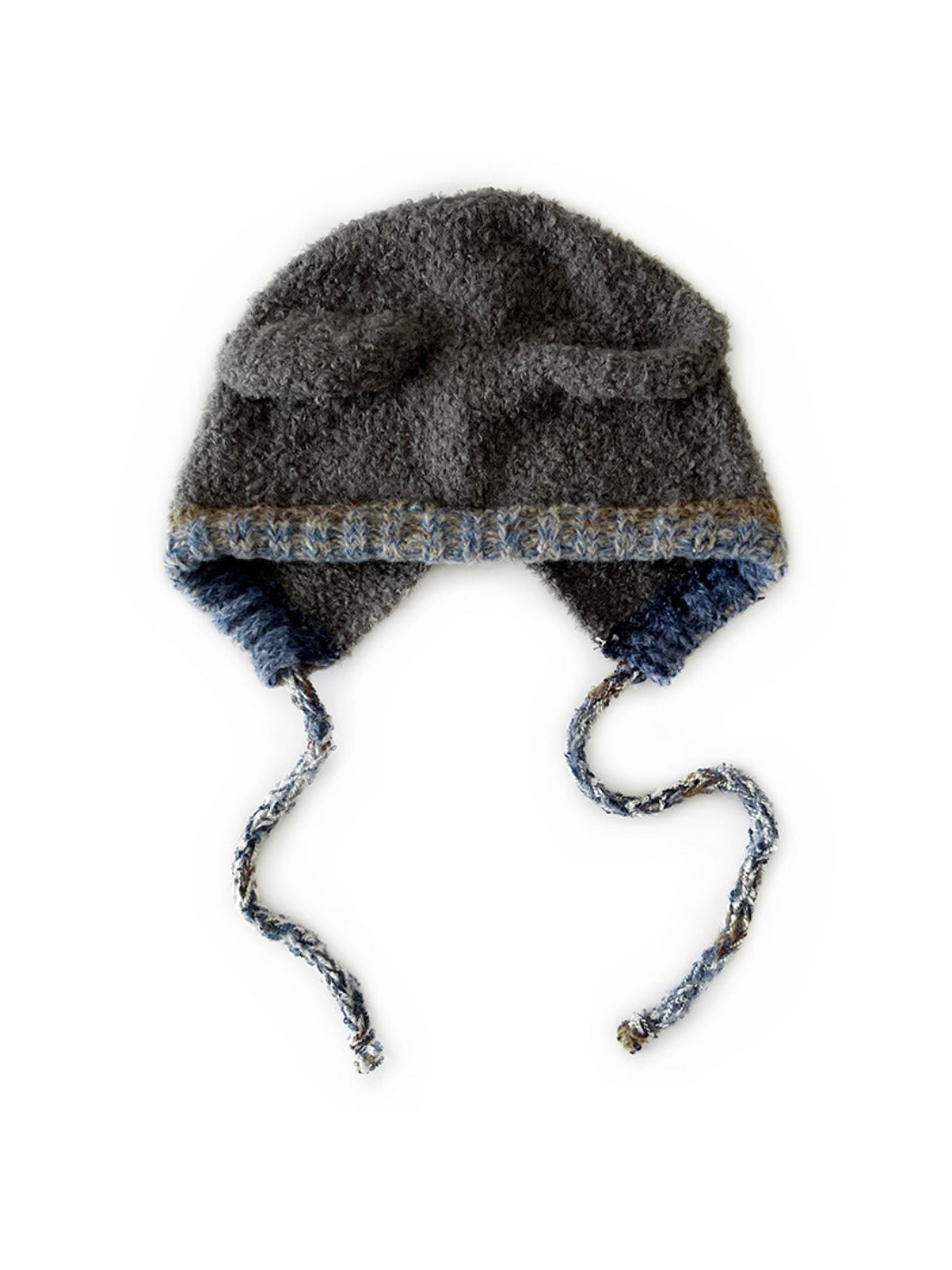 Haila - Bear Ear Knitted Beanie with Tie