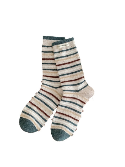 Rufia – Fuzzy Striped Mid-Calf Socks