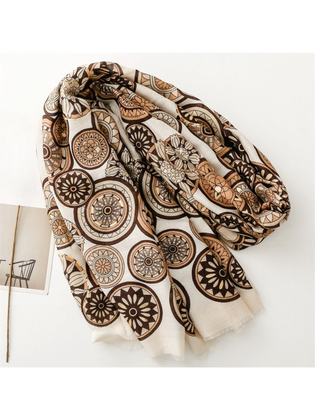 Scarvii - Soft Tone Medallion Pattern Everyday Scarf