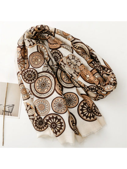 Scarvii - Soft Tone Medallion Pattern Everyday Scarf