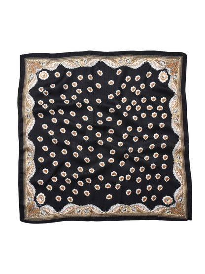 Scarvii - Retro Border Print Square Scarf