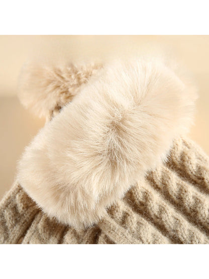 Gloving - Cable Knit Fuzzy-Cuff Gloves