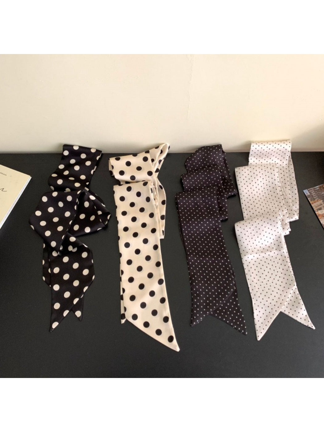 Scarvii - Retro Polka Dot Skinny Scarf