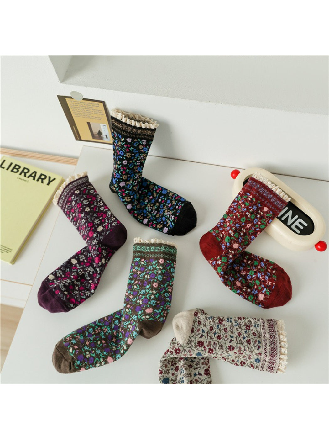 Rufia - Lace Bloomfield Crew Socks