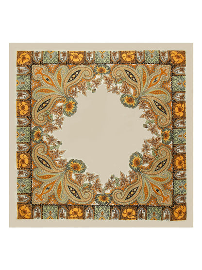 Scarvii - Bright Floral Pattern Fashion Square Scarf