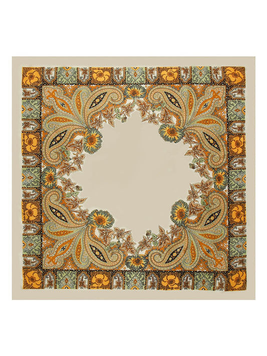 Scarvii - Bright Floral Pattern Fashion Square Scarf