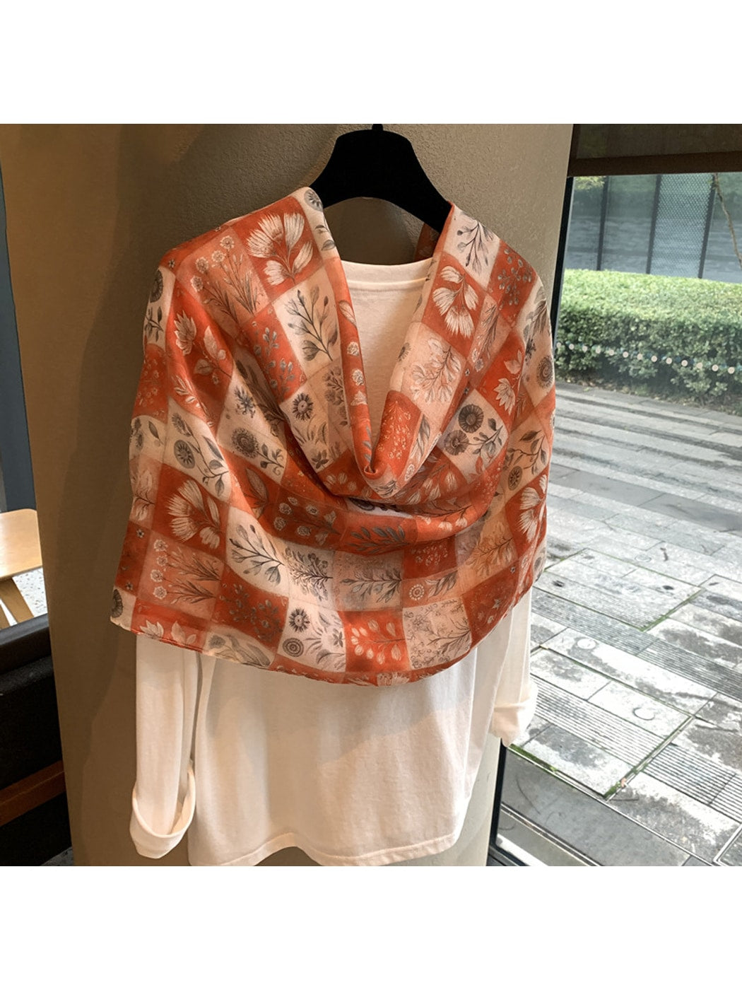 Scarvii - Botanical Patchwork Print Rectangular Scarf