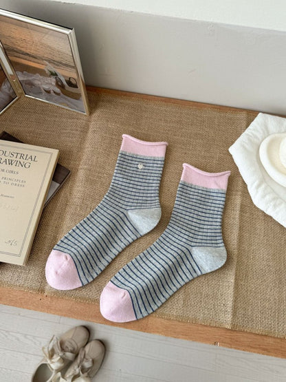 Rufia - Heart Detail Stripe Crew Socks product image 6