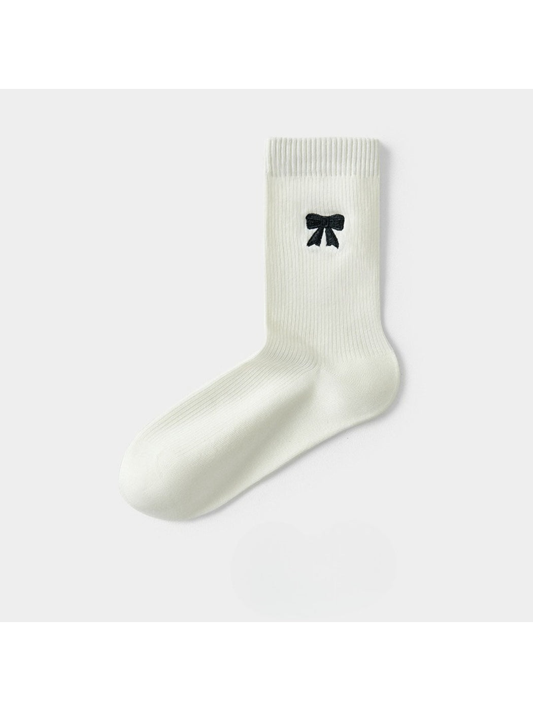 Rufia - Ribbed Crew Bow Accent Socks
