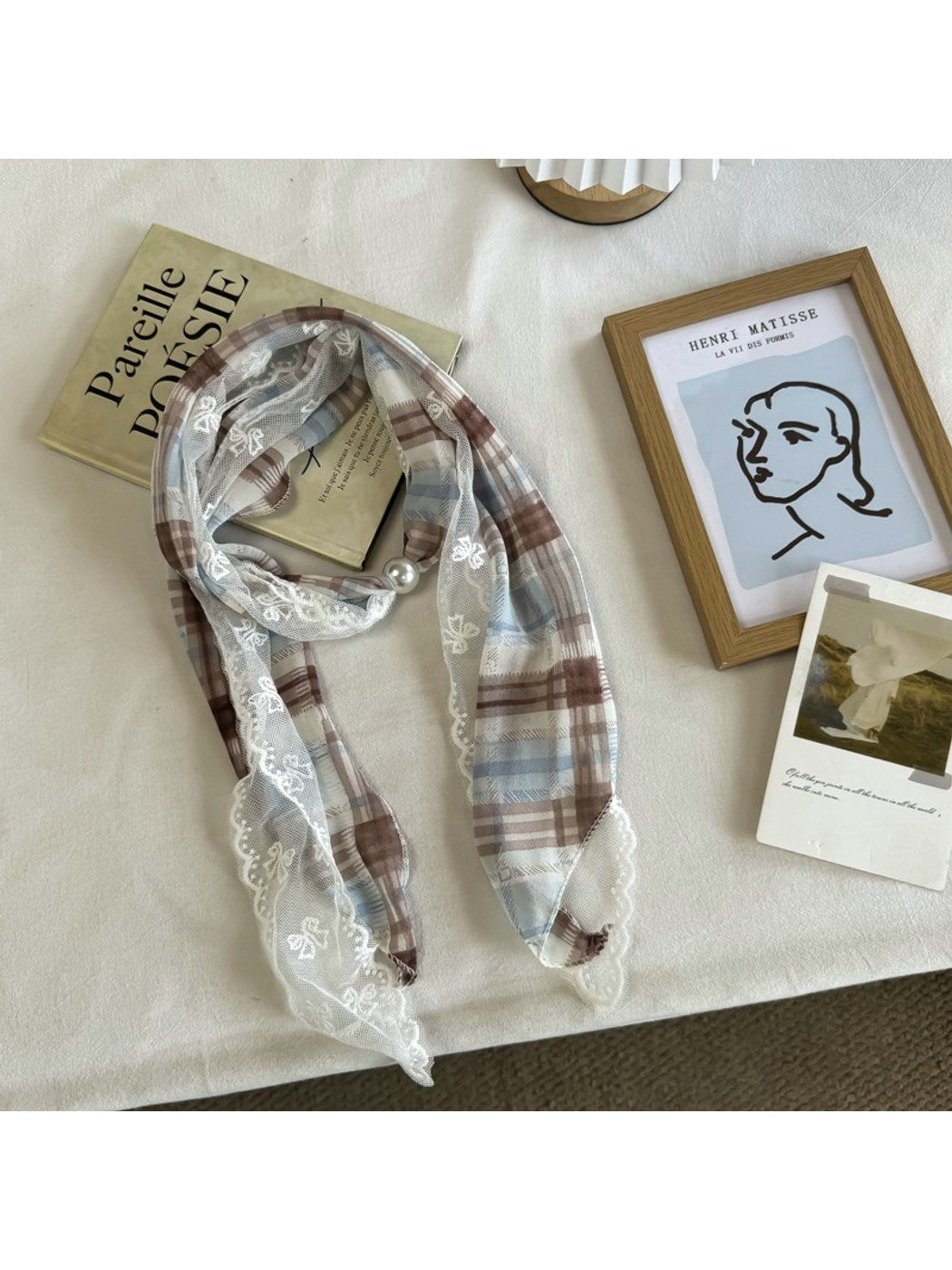 Scarvii - Plaid Lace Fresh Styling Scarf