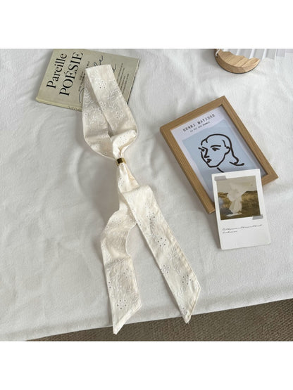 Scarvii - Floral Print Long Narrow Neck Scarf