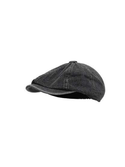Haila - Panelled Button Top Newsboy Cap